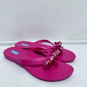 Oka-B Women's‎ Pink Chase Bow Flip Flop Sandal Slip Sandals Size 8